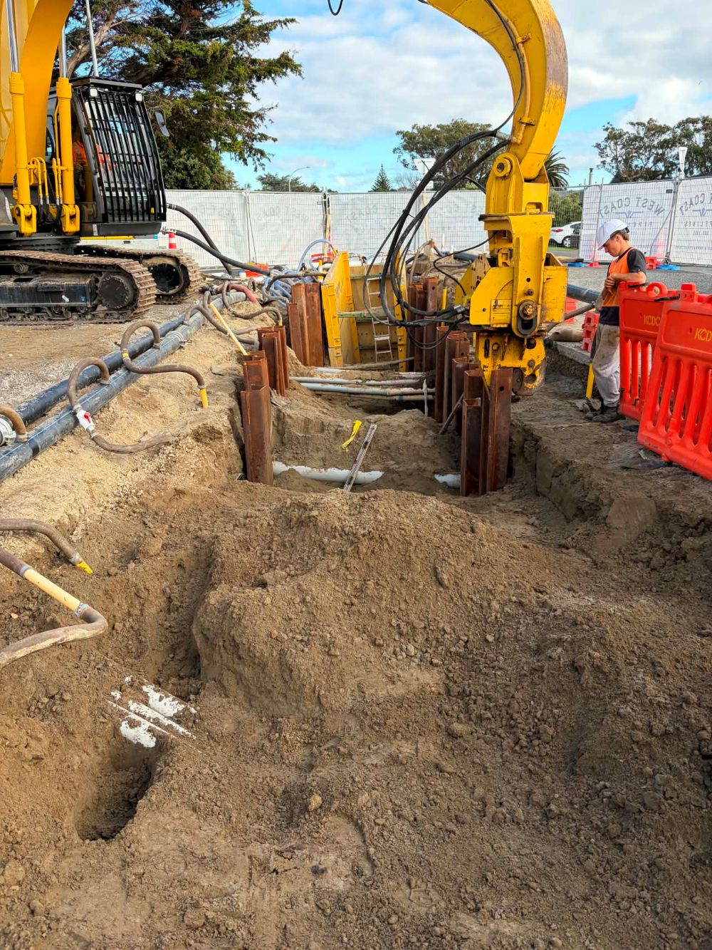 Drain laying detail on the Kapiti Coast